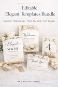 Editable Canva Invitation & Signage Bundle